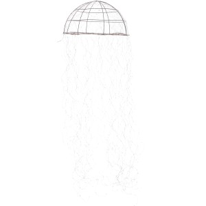 LED Hänger Qualle Silber, warmweiße Außen-Dekoleuchte mit 720 LEDs, 150x45cm, IP44.