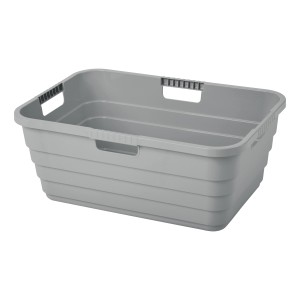 Graue Tontarelli Wäschewanne Maya, 33,5 l. Praktische Wäschebox mit Tragegriffen.