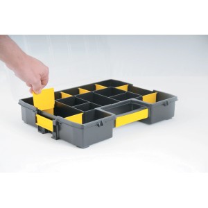 Stanley SortMaster Junior Organizer mit variablen Fächern, ideal für Kleinteile.