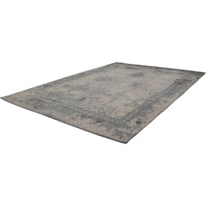 Grauer Vintage Teppich Miamar, 120x170 cm, mit Retro-Muster. Flachgewebe mit Baumwollrücken.
