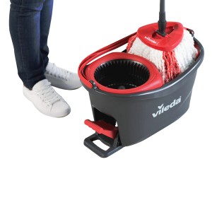 Vileda Turbo Easy Wring & Clean Wischmopp Komplett-Set mit Eimer und Fußpedal.