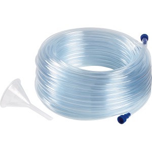 LUX Schlauchwasserwaage Classic 20 m mit Schlauch, Trichter und Stöpseln.