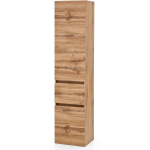 Held Möbel Hochschrank Salerno, 40 cm, Wotaneiche. Bad-Hochschrank mit Schublade und Stauraum.