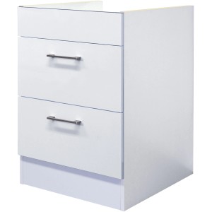 Flex-Well Kochstellenschrank Joelina, 60 cm, weiß, mit Schublade und 2 Auszügen.