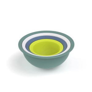 Rotho Caruba Schüssel-/Sieb-Set, 4-teilig, mehrfarbig. Küchenhelfer für Salat, Teig und mehr.