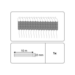 Abbildung des Gardinia Universal-Gardinenbands, weiß, 10 m lang, zur Anbringung an Gardinenschienen.