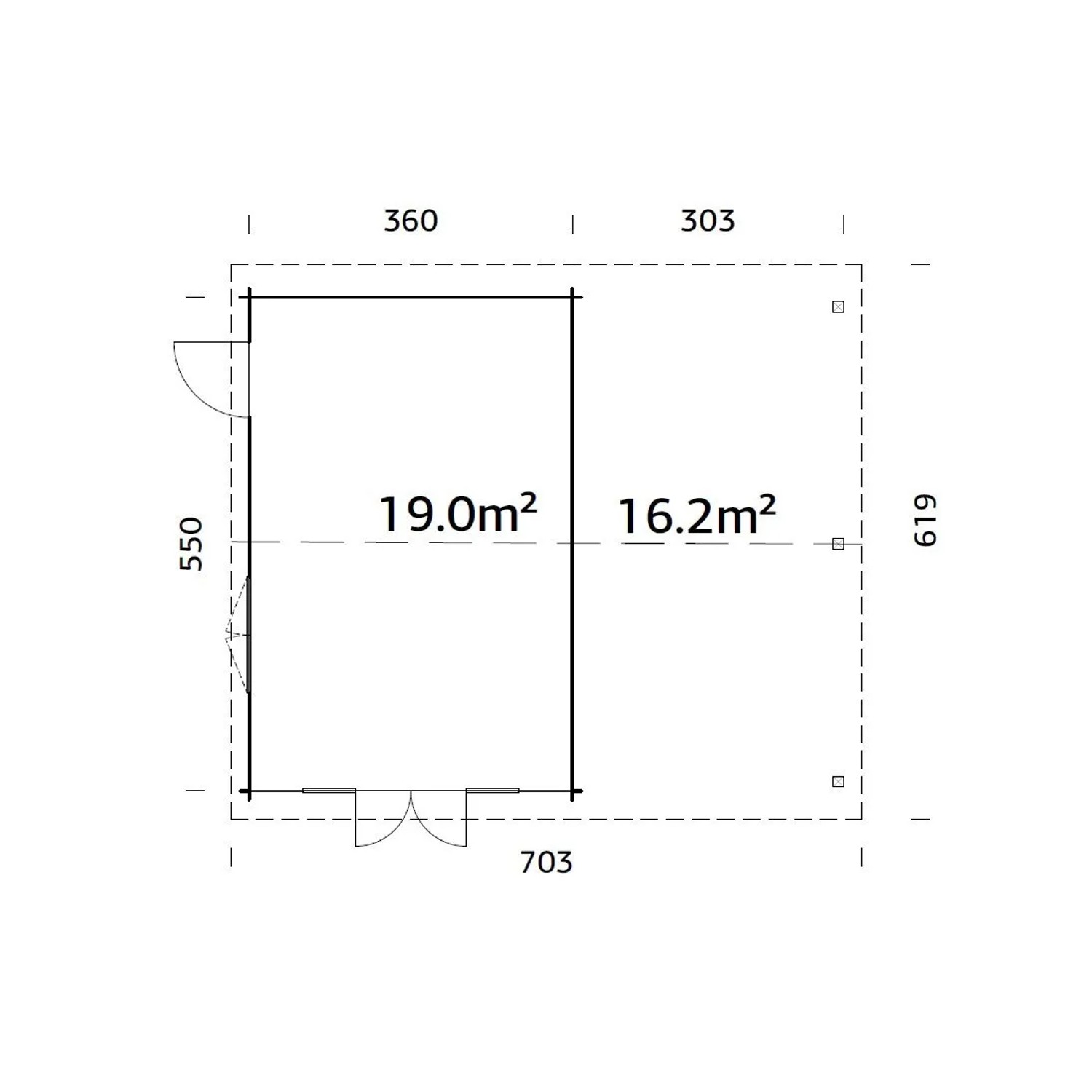 Palmako Gartenhaus Irene 653 x 550 cm Lackiert Dunkelgrau-Weiß FSC®_4