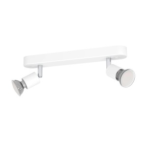 Eglo Stecci-E Wand- und Deckenspot, 2-flammig, weiß. Flexibel einstellbare Spots für GU10 Leuchtmittel.
