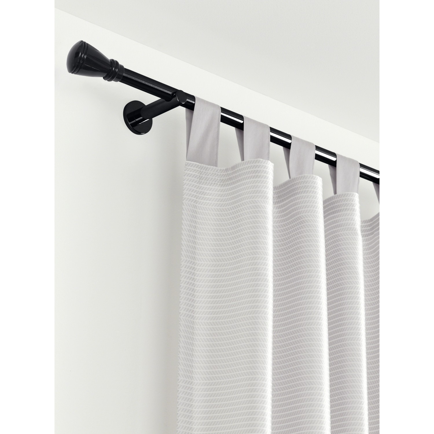 Gardinia Träger Chicago, offen, schwarz, 8 cm, für Stilgarnituren mit 20 mm Durchmesser.