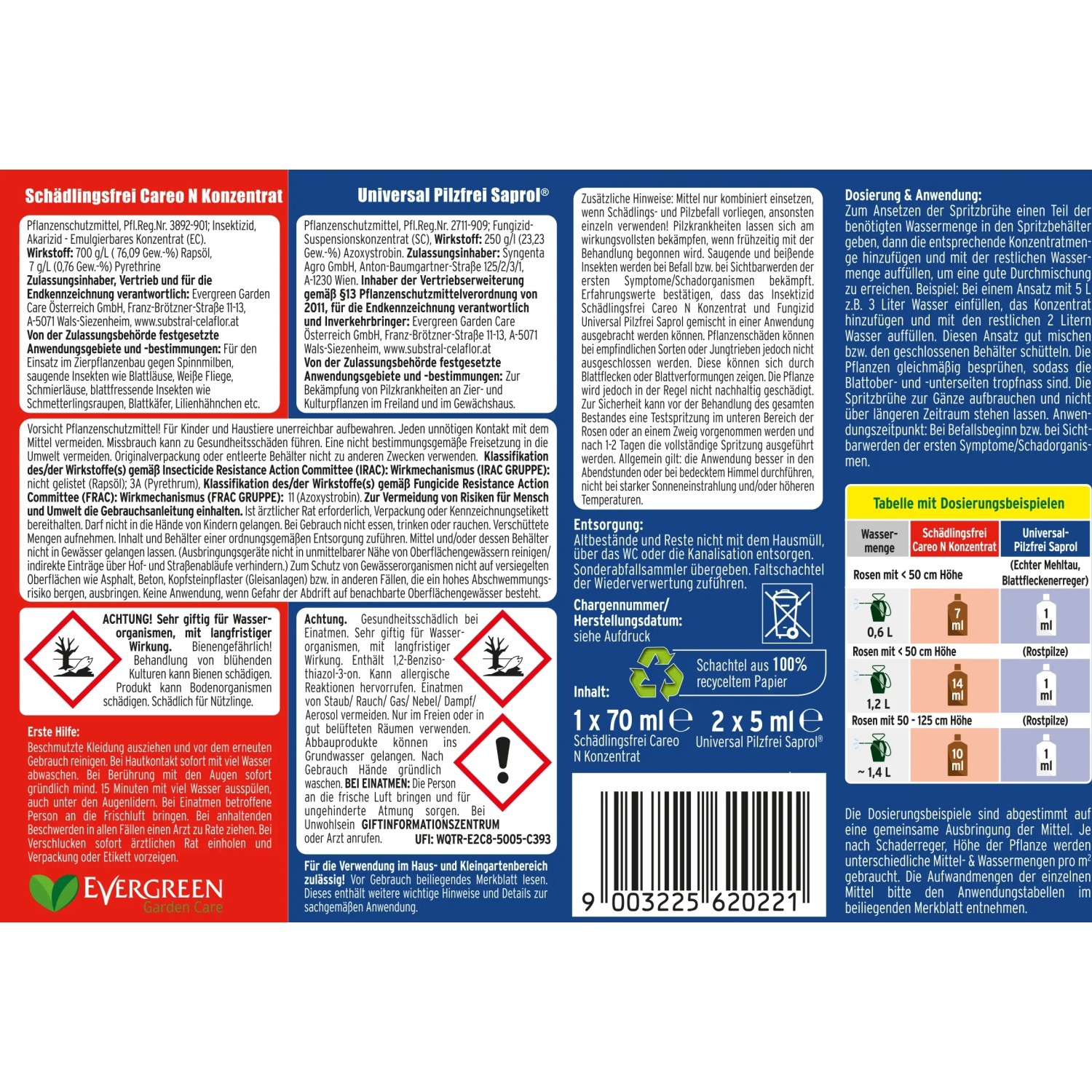 Substral Combi-Rosen-Spritzmittel-Konzentrat Celaflor für 10 l: Schutz vor Schädlingen und Pilzkrankheiten.