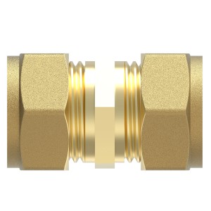 Kirchhoff Verbindungsstück, 15 mm Klemmfitting aus Messing für CU-Rohr.