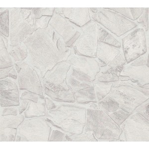 A.S. Création Vliestapete mit Bruchsteinmauer Design Hellgrau 10,05 m x 0,53 m