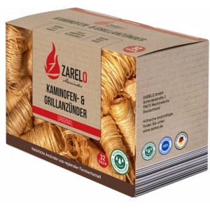 Zarelo Anzünder Original im Karton, Brennstoff für Kamin und Grill.